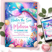 Mermaid Schwanz Birthday Einladung, Mermaid Invite Einladung