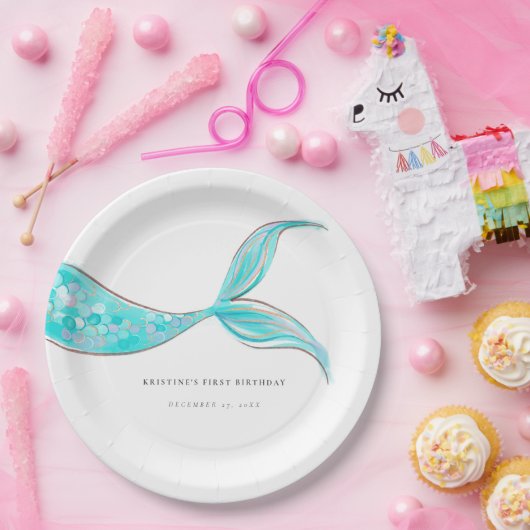 Mermaid Schwanz Birthday Paper Teller (Party)