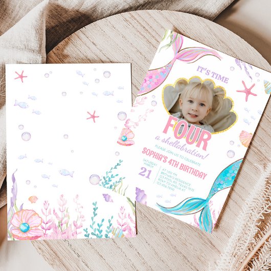 Mermaid Schwanz Birthday Party Einladung