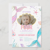 Mermaid Schwanz Birthday Party Einladung (Vorderseite)