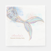 Mermaid Schwanz Birthday Party Napkins Serviette (Vorderseite)