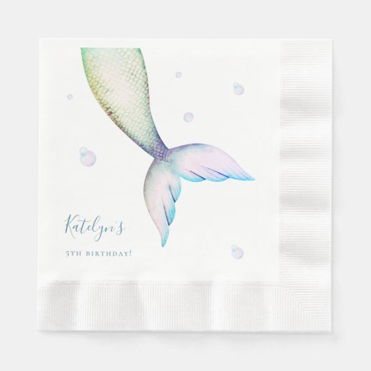 Mermaid Schwanz Birthday Party Serviette (Vorderseite)