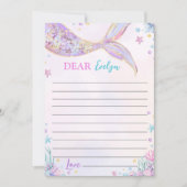 Mermaid Schwanz Birthday Time Kapselausweis Dankeskarte (Vorderseite)