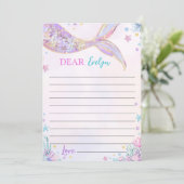 Mermaid Schwanz Birthday Time Kapselausweis Dankeskarte (Stehend Vorderseite)