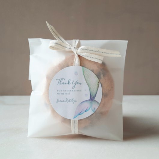 Mermaid Schwanz Birthday Vielen Dank Runder Aufkleber