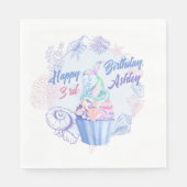 Mermaid Schwanz Cupcake Birthday Paper Napkins Serviette (Vorderseite)