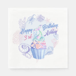 Mermaid Schwanz Cupcake Birthday Paper Napkins Serviette