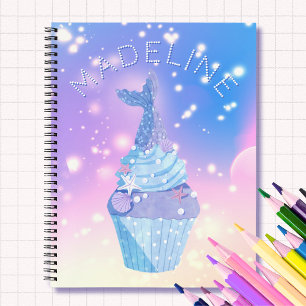 Mermaid Schwanz Cupcake Pastell Pink Blau Personal Notizblock