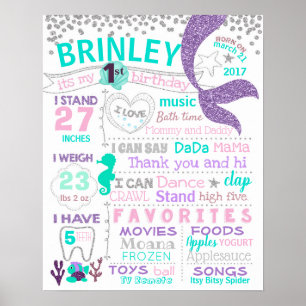 Mermaid Schwanz Erstgeburtsschild Poster