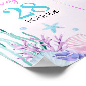 Mermaid Schwanz First Birthday Foto Milestone Post Poster (Ecke)