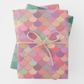 Mermaid Schwanz Geometric Pastell Muster Geschenkpapier Set (Beispiel)