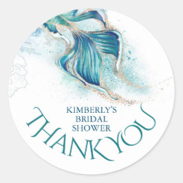 Mermaid Schwanz Glitzer - Brautparty Vielen Dank Runder Aufkleber