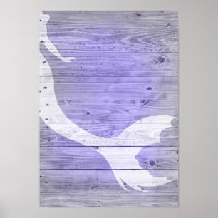Mermaid-Schwanz-Holzhintergrund Poster