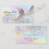 Mermaid Schwanz Imitate Pastellfarben Glitzer Visitenkarte (Vorne/Hinten)