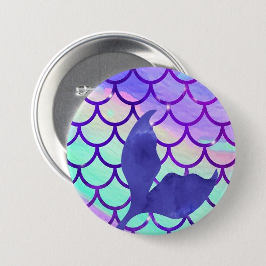 Mermaid Schwanz Lila Button (Vorne & Hinten)