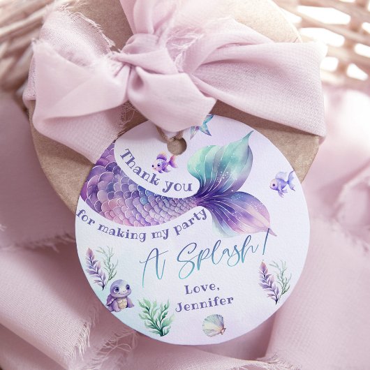 Mermaid Schwanz lila Geburtstag vielen Dank Geschenkanhänger
