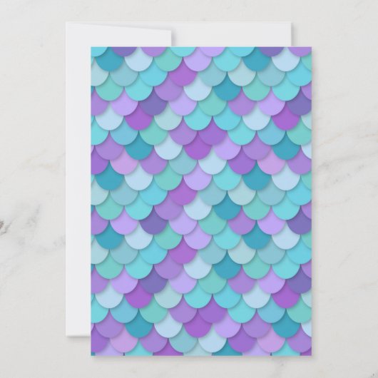 Mermaid Schwanz Mermaid Einladung zum 3. Geburtsta (Rückseite)