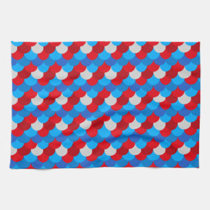 Mermaid Schwanz Pattern American Flag Colors Xmas Geschirrtuch