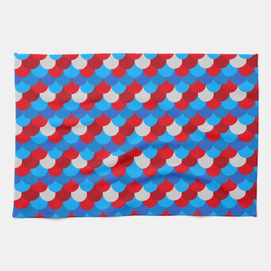 Mermaid Schwanz Pattern American Flag Colors Xmas Geschirrtuch (Horizontal)
