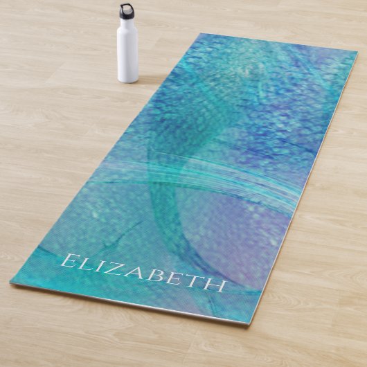 Mermaid Schwanz Pattern türkis Lila personalisiert Yogamatte (Beispiel)