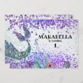 *~* Mermaid Schwanz Rainbow Birthday Party Einladung (Vorne/Hinten)