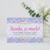 Mermaid Schwanz Scale & Pearl Boutique Danke Karte (Stehend Vorderseite)