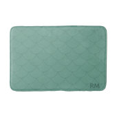 Mermaid Schwanz Scales Muster Monogram Green Badematte (Vorderseite)