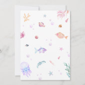 Mermaid Schwanz Sea Birthday Party Einladung (Rückseite)