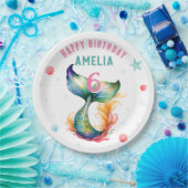 Mermaid Schwanz Seashells Bubbles Starfish Geburts Pappteller (Party)