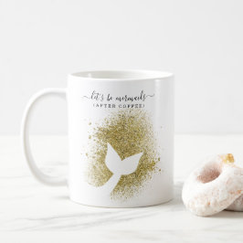 Mermaid Schwanz Silhouette in Gold Glitzer Kaffeetasse