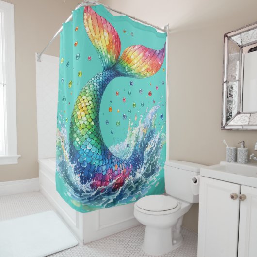 "Mermaid Schwanz Splash" Duschvorhang (Beispiel)