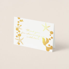 Mermaid Schwanz Starfish Bubble Gold Foil Babydusc Folienkarte