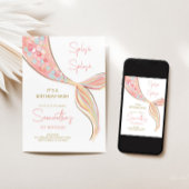 Mermaid Schwanz Thema Geburtstag Einladung