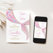 Mermaid Schwanz Thema Geburtstag Einladung