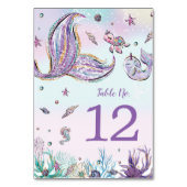 Mermaid Schwanz Under Sea Birthday Baby Shower Tischnummer (Rückseite)