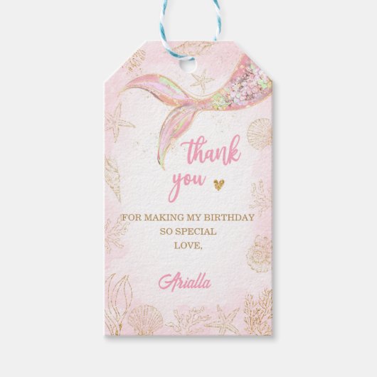 Mermaid Schwanz Under Sea Birthday favorisieren Ge Geschenkanhänger (Vorderseite)