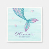 Mermaid Schwanz Under Sea Birthday Napkins Serviette (Vorderseite)
