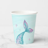 Mermaid Schwanz Under Sea Birthday Paper Cups Pappbecher (Rückseite)