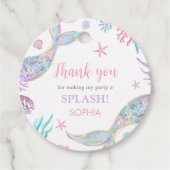 Mermaid-Schwanz Vierte Geburtstagspartei Geschenkanhänger (Vorderseite)