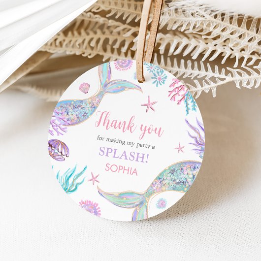 Mermaid-Schwanz Vierte Geburtstagspartei Geschenkanhänger