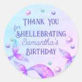 Mermaid Schwanzes Vielen Dank für Ihre Unterstützu Runder Aufkleber (Vorderseite)