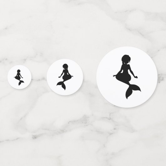 Mermaid Schwarz-weiß Konfetti (Vorderseiten)