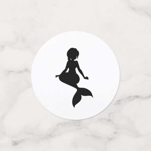 Mermaid Schwarz-weiß Konfetti (Klein Vorderseite)