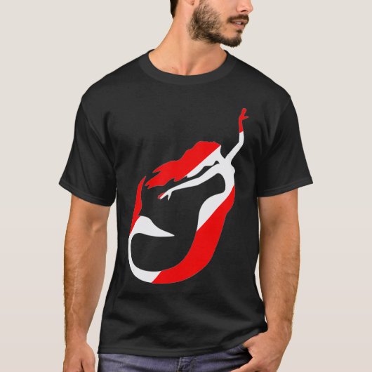 Mermaid Scuba Diving Flag Scuba Diving Flag T-Shirt (Vorderseite)