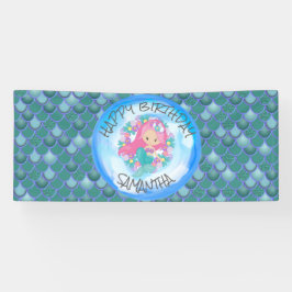 Mermaid Sea Blue Green Banner