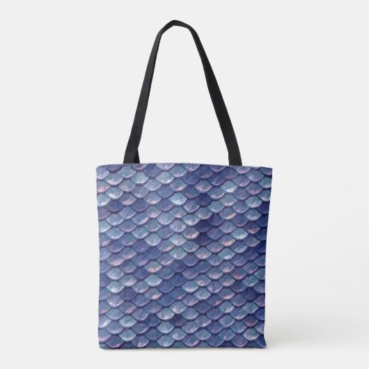 Mermaid Sea Blue Scala Tote Tasche (Rückseite)