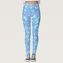 Mermaid Sea Blue Scale Leggings