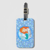 Mermaid Sea Blue Scales Gepäckanhänger (Vorderseite Vertikal)