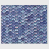 Mermaid Sea Blue Scales Geschenkpapier (Flach)