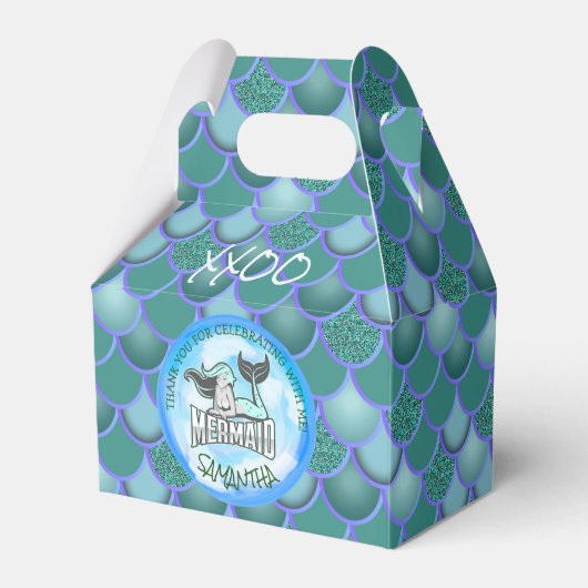 Mermaid Sea Blue Scales Vielen Dank für Ihre Unter Geschenkschachtel (Vorderseite)